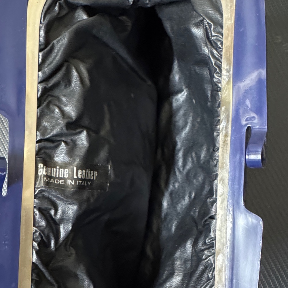 Vintage Leather Blue Clutch Bag - Picture 5 of 5